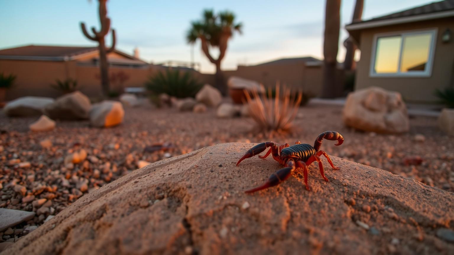 Bark scorpion in a San Diego backyard