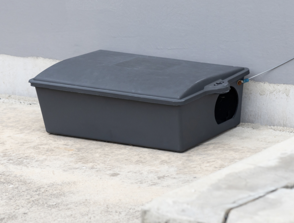 Rodent Bait box which protect dogs and wildlife from contacting the bait.